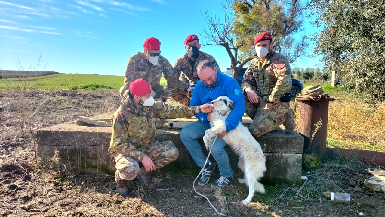 Mira e i carabinieri che l'hanno salvata